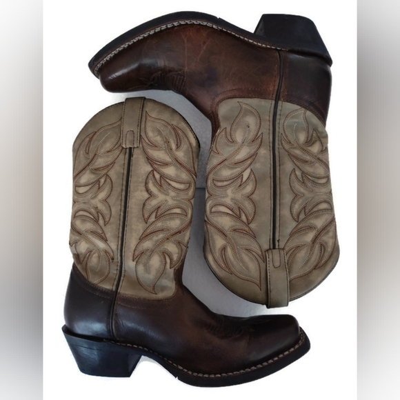 Laredo Shoes - Laredo Women's Vintage Leather Cowboy Festival Rodeo Boots Size 7M